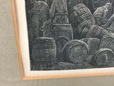 Lot 79 - Charles Laplante (1837-1903) woodblock after Gustave Doré - A River side-street, 1872, 26cm x 21cm, framed