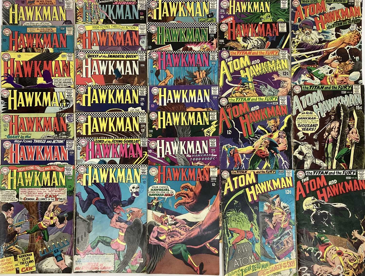 Lot 112 - Twenty three 1960's DC Comics, Hawkman together with five The Atom and Hawkman comics