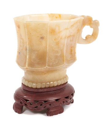 Lot 921 - Chinese jade or green hardstone libation cup