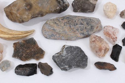 Lot 947 - Collection of geological specimens, worked flints etc, some with old labels