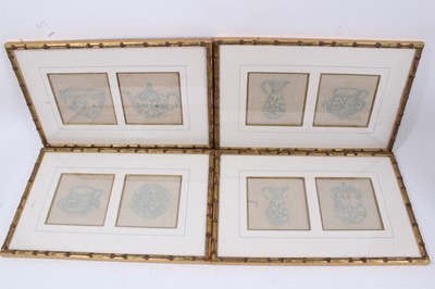 Lot 1049 - Set of eight late 19th or early 20th century embroidered panels