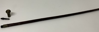 Lot 79 - Regency horn handled poison stick, the screw knop concealing a hidden compartment with a removable horn poison phial