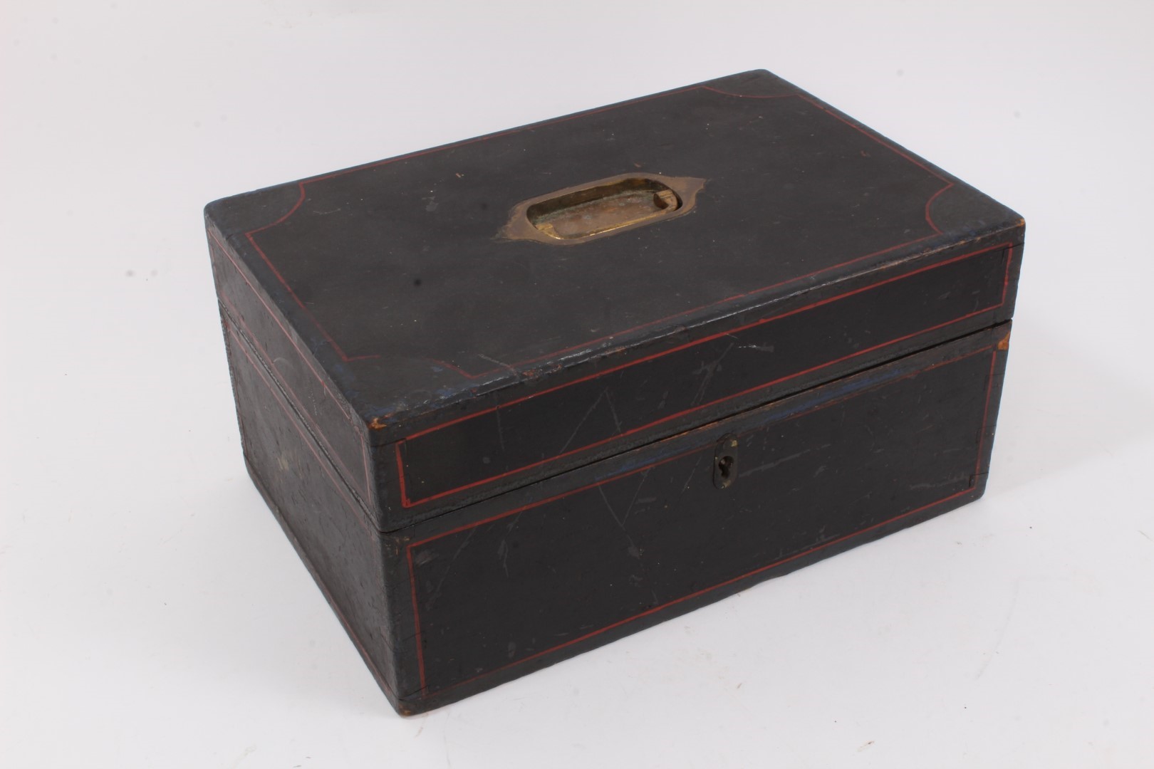 Lot 945 - 19th century sailors ditty box, painted