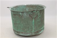 Lot 1372 - Extremely large antique riveted copper vessel...