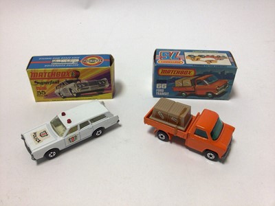 Lot 223 - Matchbox 1-75 Series Superfast models No.72 Hovercraft, no.46 Stratcha Fetcha Ambulance, No.55 Mercury police car, No.15 Fork Lift Truck, No.51 Citroen SM, No.66 Ford Transit, No.3 Porsche Turbo, N...