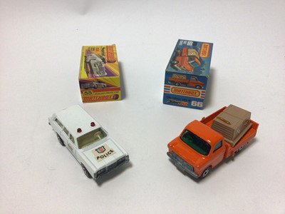 Lot 223 - Matchbox 1-75 Series Superfast models No.72 Hovercraft, no.46 Stratcha Fetcha Ambulance, No.55 Mercury police car, No.15 Fork Lift Truck, No.51 Citroen SM, No.66 Ford Transit, No.3 Porsche Turbo, N...