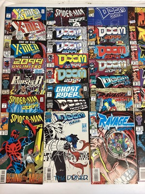 Lot 85 - Marvel comics 2099 Unlimited, issue 1 the premier of Hulk (1993). Together with some Spider-Man 2099, Doom 2099, X-men 2099, Ravage 2099 and others. Approximately 75 comics.