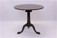 Lot 1375 - Good George II mahogany supper table, circular...