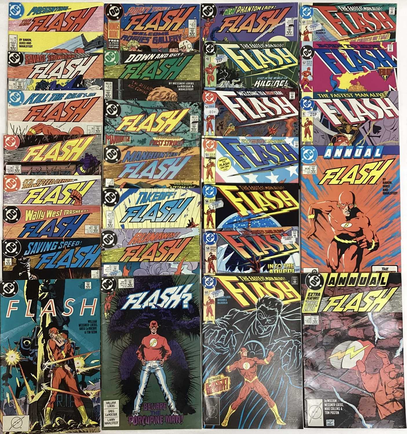 Lot 111 - Quantity of 1980's DC Comics, The Flash "Wally West as The Flash" to include #1