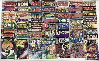 Lot 108 - Box of Marvel comics mostly 1980's. To include The Avengers, Hawkeye, Power man and iron fist, Moon Knight and others. Approximately 165 comics