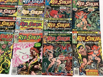 Lot 72 - Marvel comics Red Sonja, first solo series (1977 to 1979). Complete run from issues 1-15. Also to include Marvel feature presents Red Sonja issues 2-7 (1976). (21)