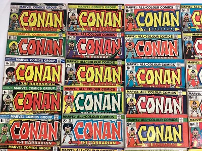 Lot 60 - Group of Marvel comics Conan the Barbarian 1970's. English and American price variants. approximately 40 comics.