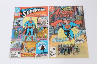 Lot 8 - Two 1986 DC Comics, Superman in the historic last issue #423. Superman starring in Action Comics #583 both written by Alan Moore.