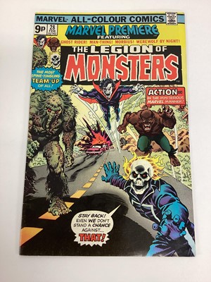 Lot 24 - Marvel comics Marvel Premier 1975 and 1976. Issues 26, 27, 28, 29, 30, 31, 32, 33 and 34. Issue 28 is the 1st appearance of the Legion of Monsters. English and American price variants. (9)