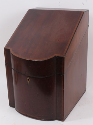 Lot 903 - George III mahogany knife box, converted to a decanter box