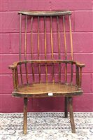 Lot 1379 - Rare 19th century primitive Welsh ash and elm...