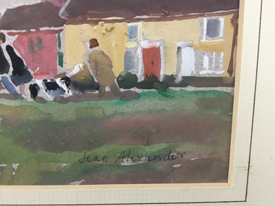 Lot 28 - Jean Dryden Alexander (1911-1994) watercolour - Fair Green Diss, signed and titled verso, dated Oct ‘90, 18cm x 25.5cm, framed