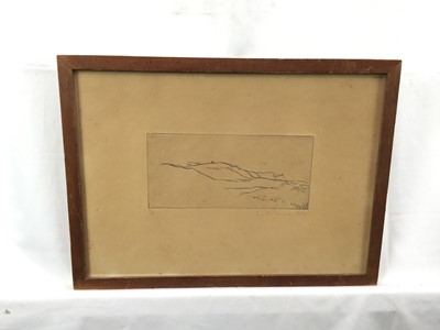 Lot 140 - Ernst Hansen (Danish 1882-1968) two signed etchings 1920’s, Bison and Ploughman at Ringkøbing Fjord, in glazed frames