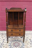 Lot 1383 - Late Regency rosewood Canterbury whatnot with...