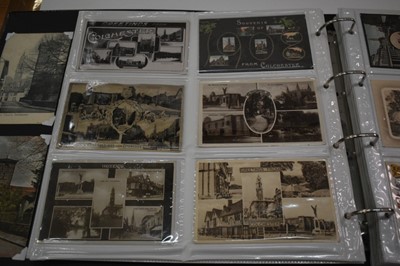 Lot 1407 - Postcars in album - Colchester collection including heraldic, shipping at the Hythe, town views including early vingettes, multiviews, street scenes, trams, land marks etc.