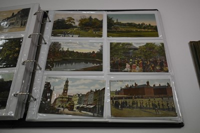 Lot 1407 - Postcars in album - Colchester collection including heraldic, shipping at the Hythe, town views including early vingettes, multiviews, street scenes, trams, land marks etc.