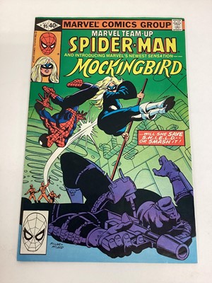 Lot 52 - Small group of Marvel comics to include Avengers #196 (1980), First full appearance of Taskmaster. Together with Marvel Team-up #95 (1980), First appearance of Mockingbird. Ghost Rider #50 (1980),...