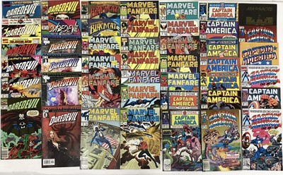 Lot 122 - Large quantity of marvel comics mostly 1990's. To include Daredevil, Captain America, Ghost rider, Ghost rider issue 15 with glow in the dark cover and others. Approximately 70 comics.