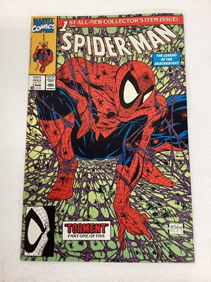 Lot 69 - Marvel Comics Spider-Man issue 1 (1990) Todd McFarlane art. Together with Venom funeral pyre issues 1 and 3 and Spider-Man unlimited issue 2 (1993). (4)