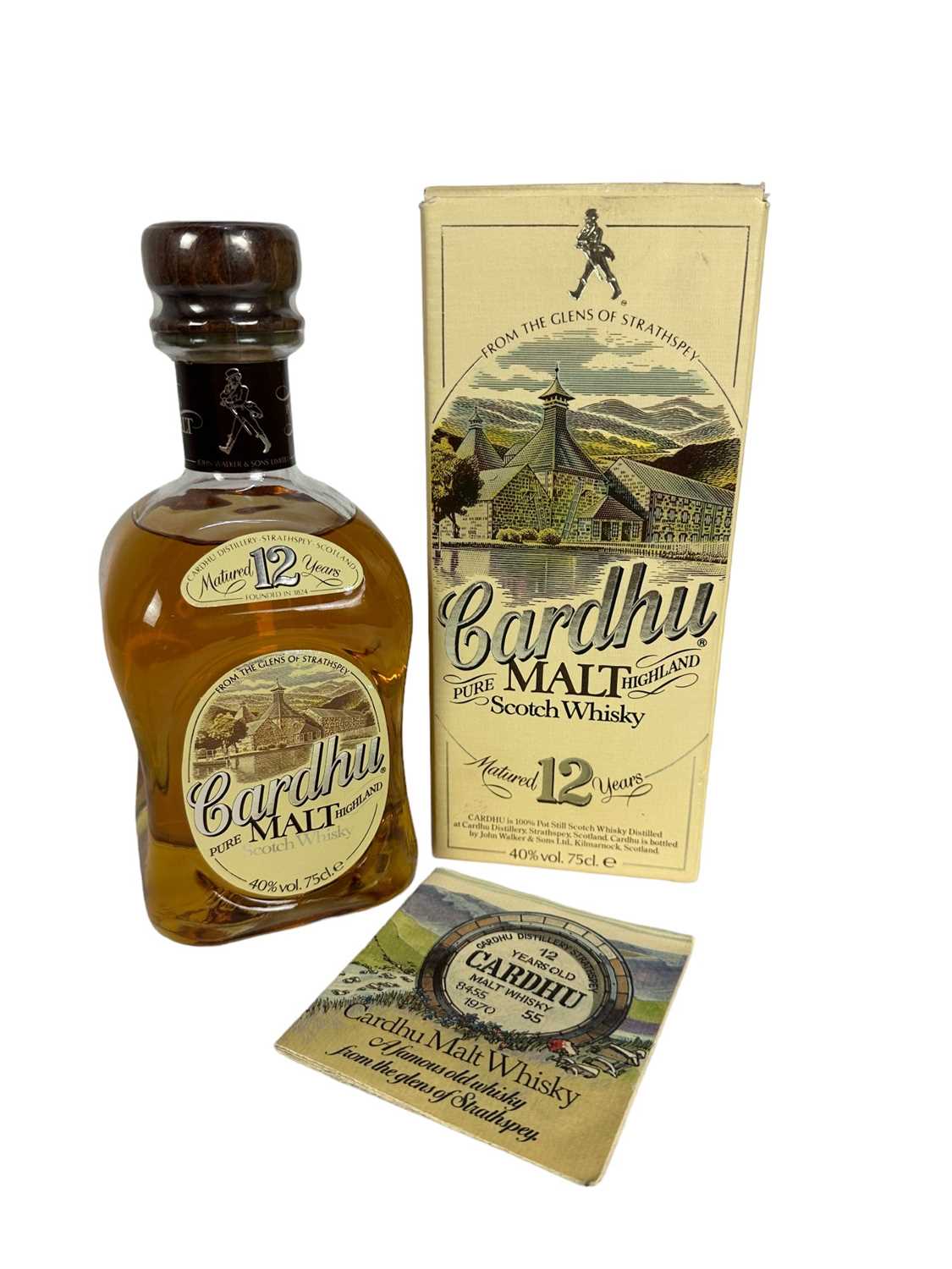 Lot 12 - Whisky - one bottle, Cardhu 12 year old, 1970, 40%, 75cl., in orignal card box