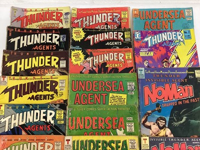Lot 180 - Tower comics Thunder Agents incomplete run from issue 2 to issue 16 (1966 to 1967). Also includes Undersea agent and Noman, both with first issues. (16)