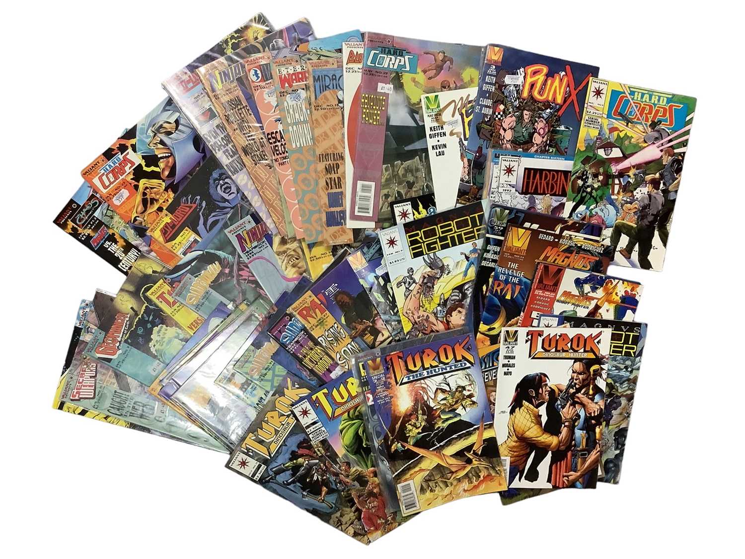 Lot 609 - Large Collection of Valiant comics mostly 1990's. To include Bloodshot issue 51, final issue. Together with X-O man o war, Solar man of the atom, Turok, Harbinger, Magnus robot fighter and others....