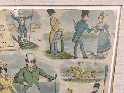 Lot 74 - F Chasemore (19th century) coloured lithograph, 'Sketched at the First Boat Race at Putney', 34 x 50cm, framed. Provenance: From the Estate of David Tron, Kings Road Antiques dealer