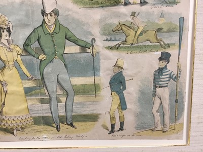 Lot 74 - F Chasemore (19th century) coloured lithograph, 'Sketched at the First Boat Race at Putney', 34 x 50cm, framed. Provenance: From the Estate of David Tron, Kings Road Antiques dealer