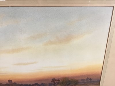 Lot 76 - Noel Smith (1840-1900) pair of watercolours, river landscapes at dusk, both signed, 38 x 63cm, glazed frames. Provenance: From the Estate of David Tron, Kings Road Antiques dealer