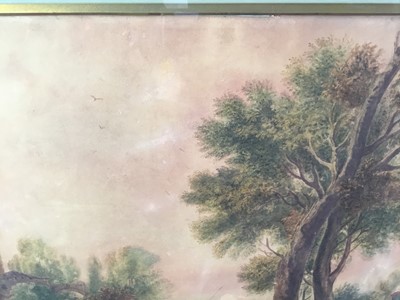 Lot 78 - 18th century Continental style watercolour, depicting a figural group in a pastoral landscape, 42 x 60cm, glazed frame. Provenance: From the Estate of David Tron, Kings Road Antiques dealer