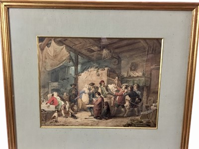 Lot 83 - Cesare Provaggi (19th century) watercolour - Artist and his subject, signed, 21 x 27cm, glazed frame. Provenance: Estate of David Tron, Kings Road Antiques Dealer