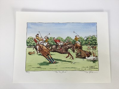 Lot 96 - Bob Farndon (20th century) collection of hand coloured prints on a car theme, together with other subjects, each signed titled and numbered, including various duplicates (approximately 30) total si...
