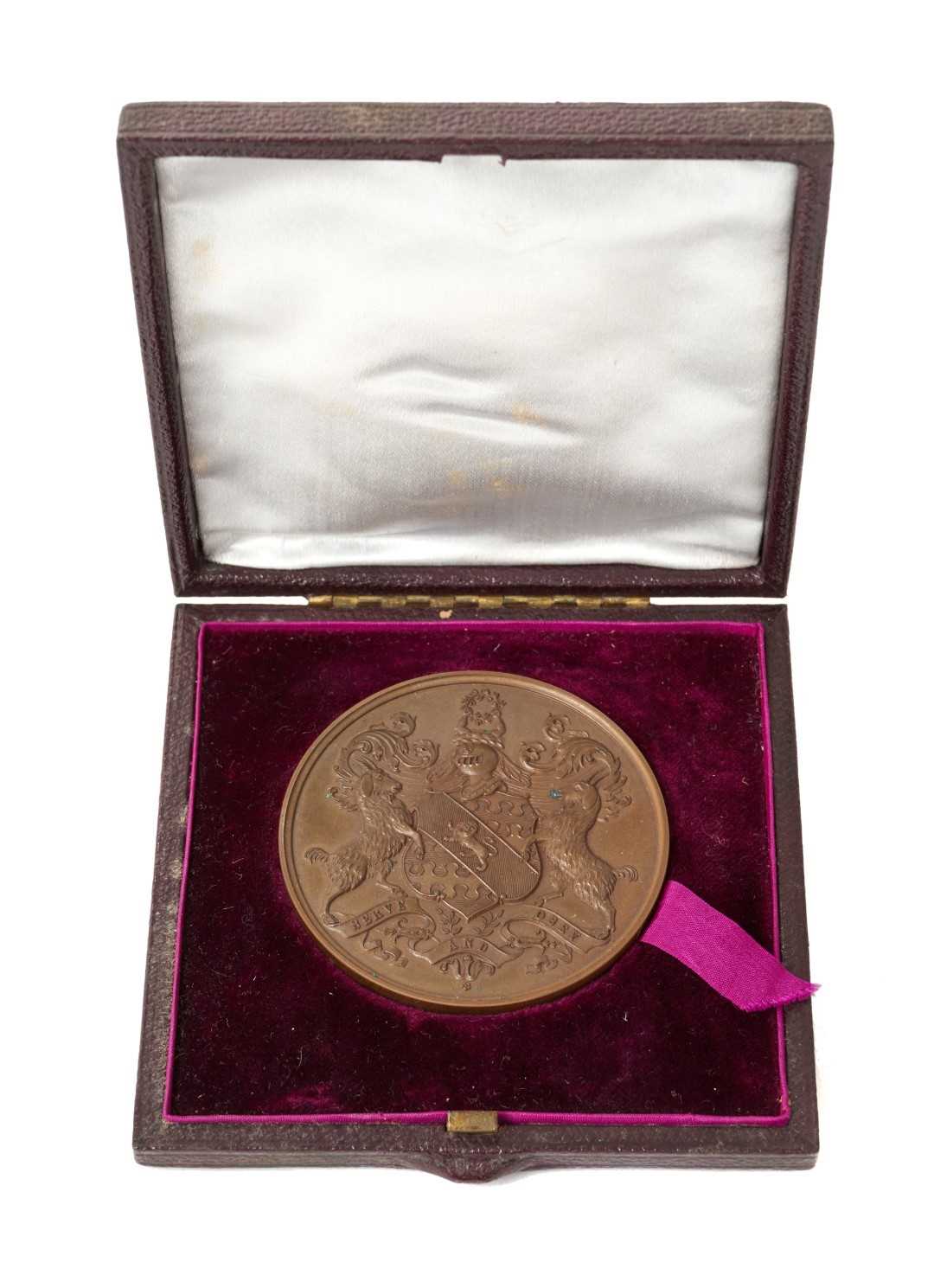 Lot 16 - Victorian bronze medallion awarded to HRH Prince Arthur