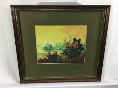 Lot 118 - Richard Constable (1932-2016), five works - gouache, country house, signed and dated 1976, 17 x 22cm, together with another of a Church, a coastal landscape and a pair of landscapes