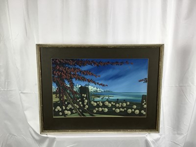 Lot 119 - Richard Constable (1932-2016), gouache, Limpets and red berries, signed and dated 1980, 33 x 52cm, glazed frame