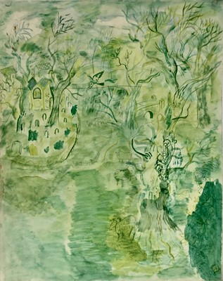 Lot 173 - David Jones (1895-1974) colour print - Chapel in the Park, unframed, 63cm x 50.5cm