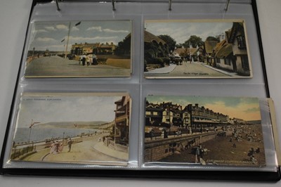 Lot 1416 - postcards in two albums including coastal cards, GB topography, real photographs etc.