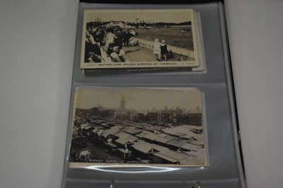 Lot 1416 - postcards in two albums including coastal cards, GB topography, real photographs etc.