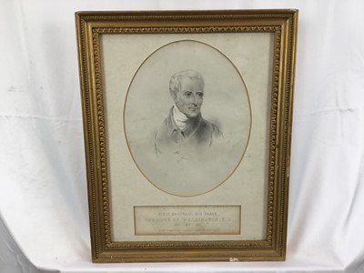 Lot 135 - 19th century lithograph portrait by Mr Shelton, Field Marshall His Grace The Duke of Wellington..., in glazed gilt frame, 43cm x 35cm