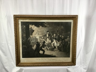 Lot 268 - Of Nelson interest - Rare early 19th century stipple engraving by Robert Cooper after Daniel Orme, Battle of the Nile, published 1805 by Edward Orme, 50cm x 62cm, in glazed gilt frame