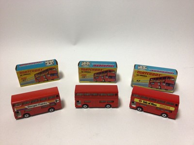Lot 235 - Matchbox 1-75 Superfast models No.17 The Londoner Double Decker Buses (x9), all boxed (9)
