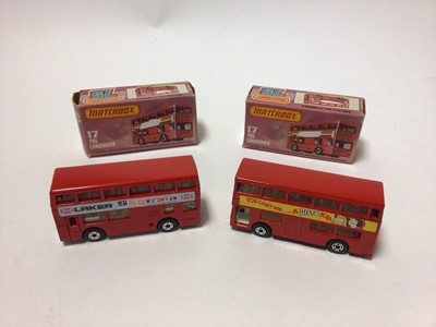 Lot 240 - Matchbox Superfast wheels No.17 The Londoner Bus (x5), plus No.17 The Lonodoner Blister Packs (7)