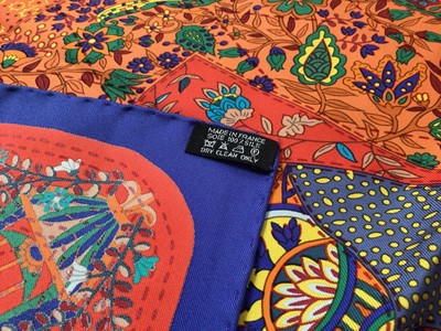 Lot 2088 - Hermès silk scarf Pique Fleuri de Provence, designer Henry c.  90 x 90cm approximately.