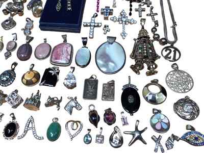 Lot 62 - Collection of silver and white metal pendants