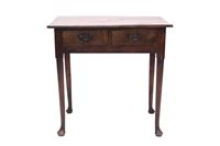 Lot 1315 - Mid-18th century walnut lowboy, the...